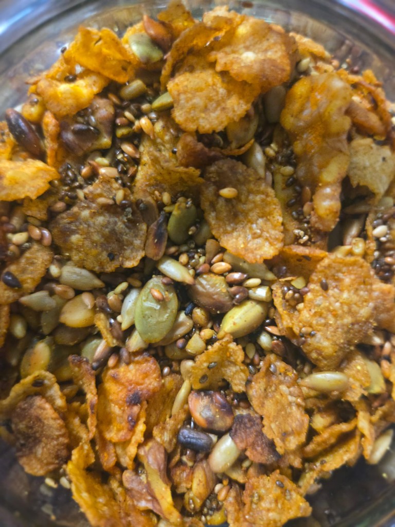 Granola salgada crocante, sem forno